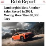 Lamborghini устанавливает новый рекорд продаж в 2024 году