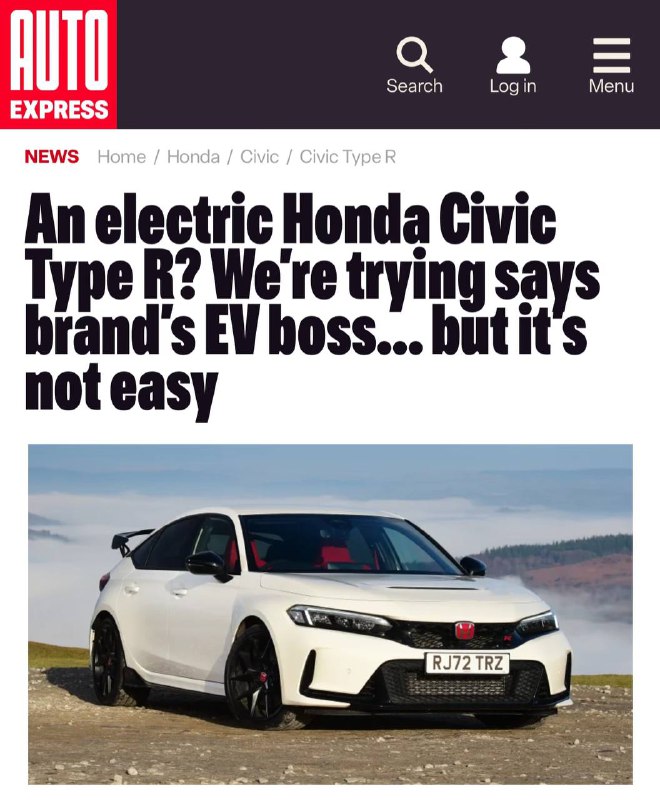 Honda планирует электрическую версию Civic Type R