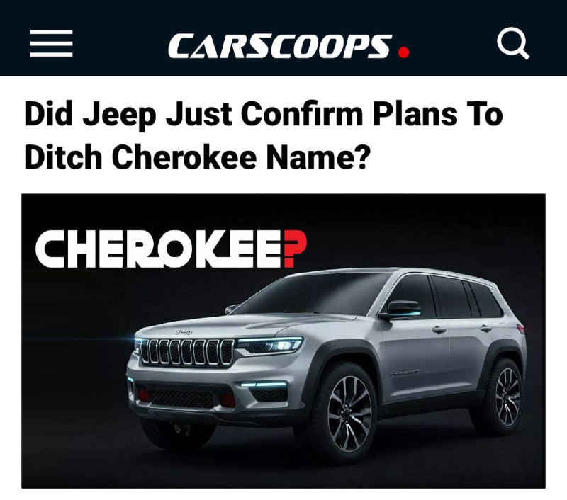 Jeep может отказаться от имени Cherokee из-за недовольства коренных жителей
