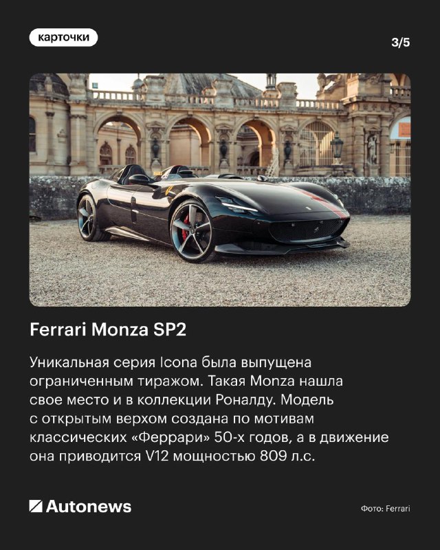 Автопарк Криштиану Роналду: лучшие модели футболиста