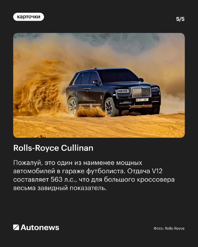 Автопарк Криштиану Роналду: лучшие модели футболиста
