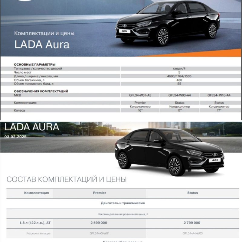 Разница цен на LADA Aura в Казахстане и России