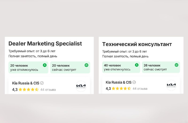 Kia открывает новые вакансии в Москве