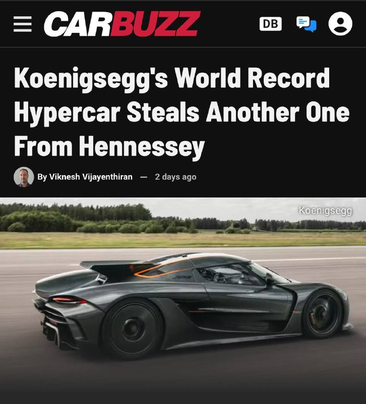 Koenigsegg установил неофициальный рекорд скорости для серийных автомобилей