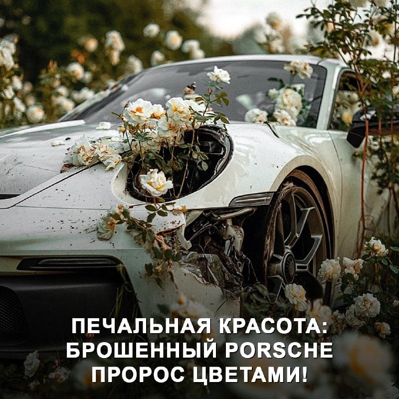 Печальная красота в немецкой сельской местности: брошенный Porsche и искусственный интеллект