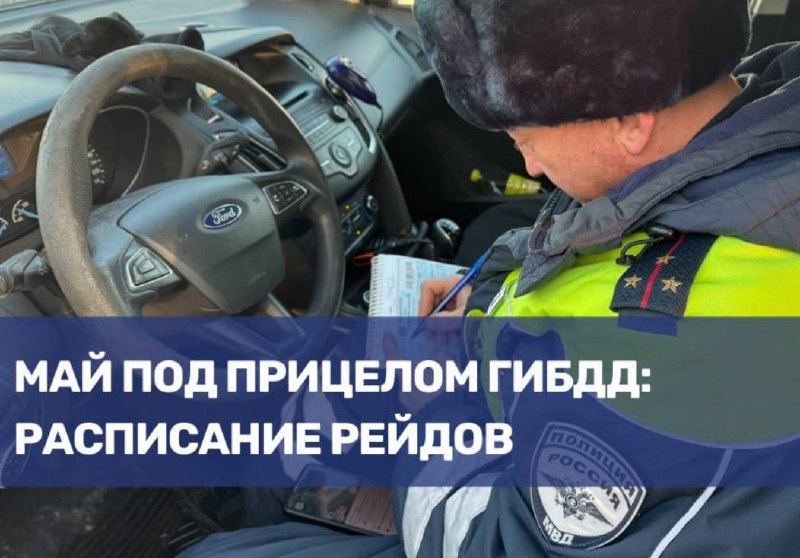 Расписание проверок ГИБДД на дорогах в мае 2025 года