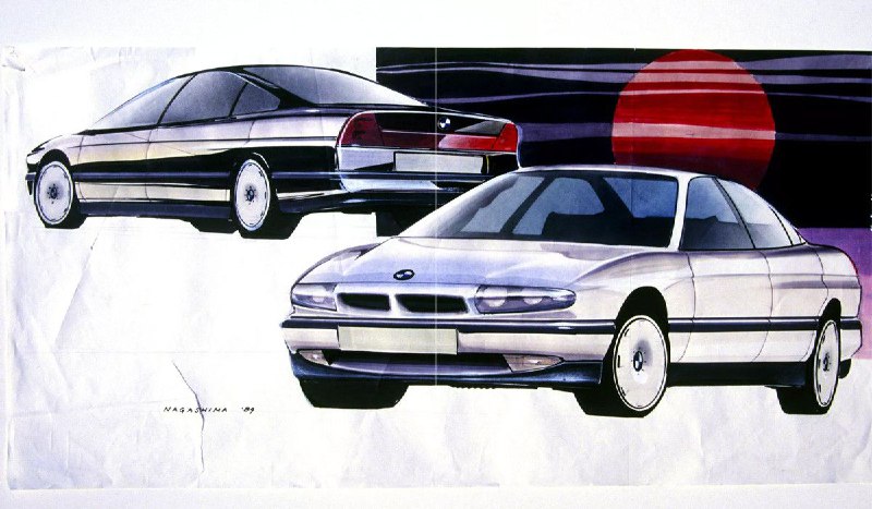 Редкие эскизы: дизайн будущего седана BMW пятой серии 1989 года