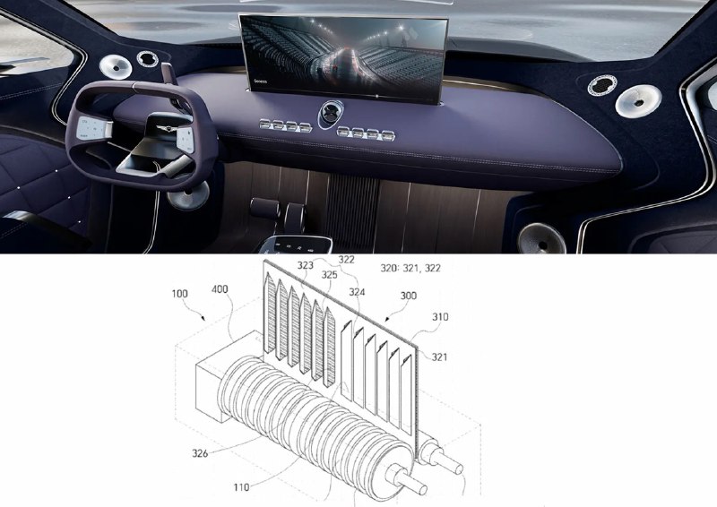 Hyundai запатентовал гибкий рулонный дисплей для автомобилей Hyundai запатентовал гибкий рулонный дисплей для автомобилей