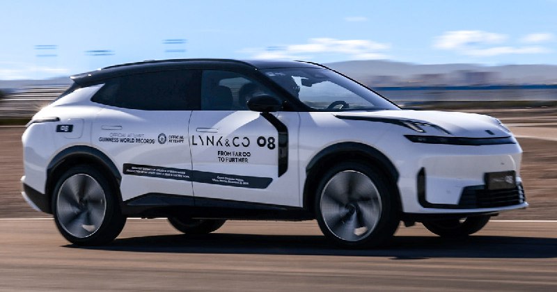 Рекорд дальности для гибридного автомобиля Lynk & Co 08 Рекорд дальности для гибридного автомобиля Lynk & Co 08