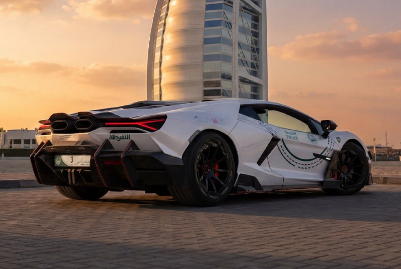 Полиция Дубая обзавелась мощным тюнингованным Lamborghini Revuelto Полиция Дубая обзавелась мощным тюнингованным Lamborghini Revuelto