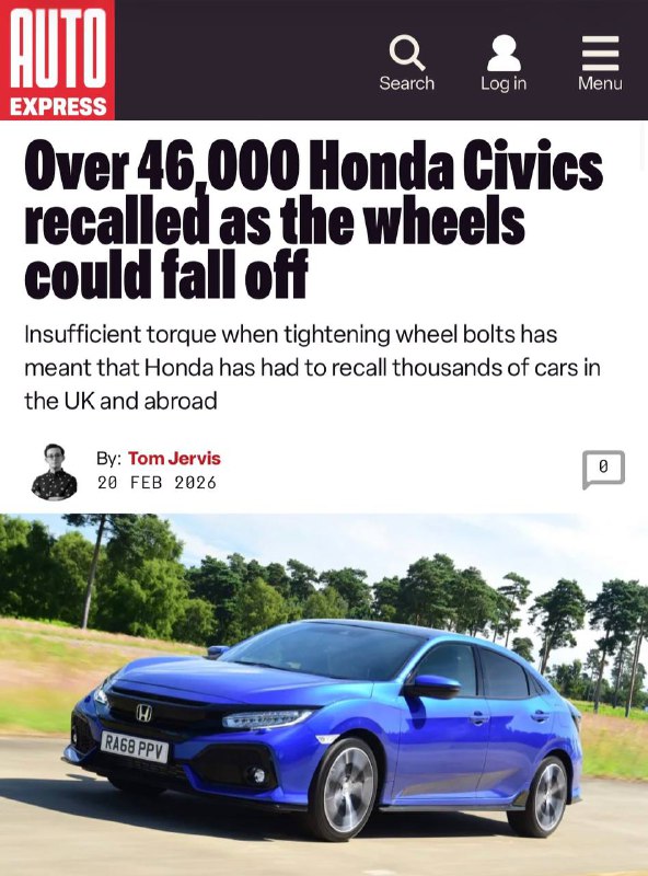 Реэксплуатация и отзыв Honda Civic из-за рисков с колесными гайками Реэксплуатация и отзыв Honda Civic из-за рисков с колесными гайками