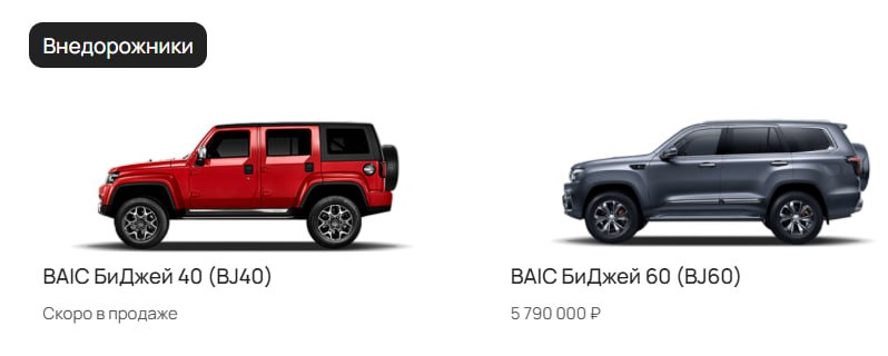 BAIC прекращает поставки рамного BJ40 на российский рынок BAIC прекращает поставки рамного BJ40 на российский рынок