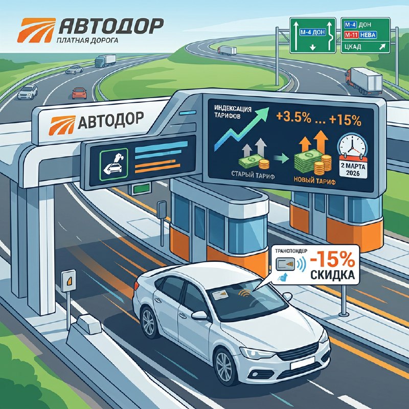 Обновление тарифов на платных автодорогах компании «Автодор» Обновление тарифов на платных автодорогах компании «Автодор»
