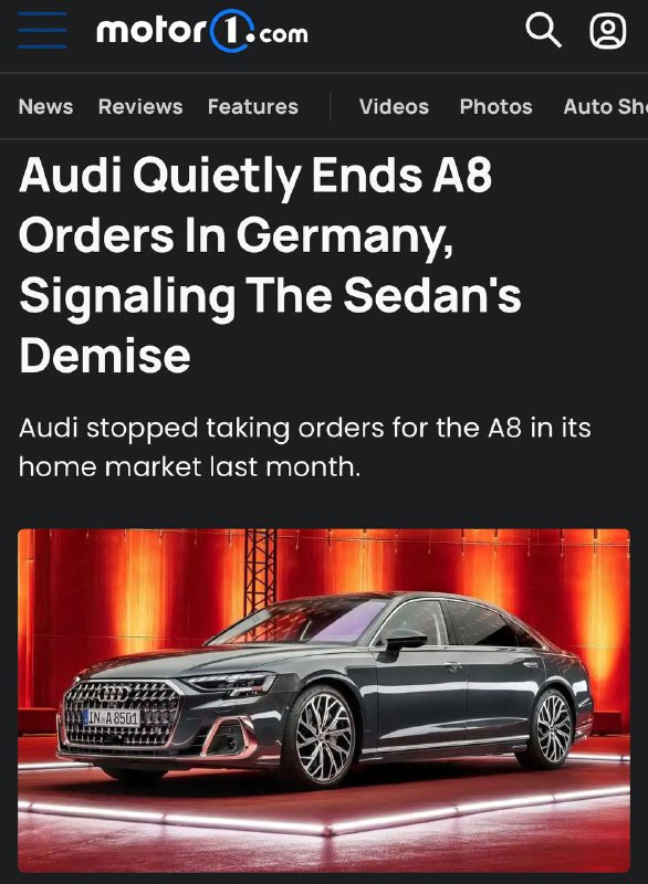 Audi A8 прекращает продажи в Германии: будущее модели и новые планы компании