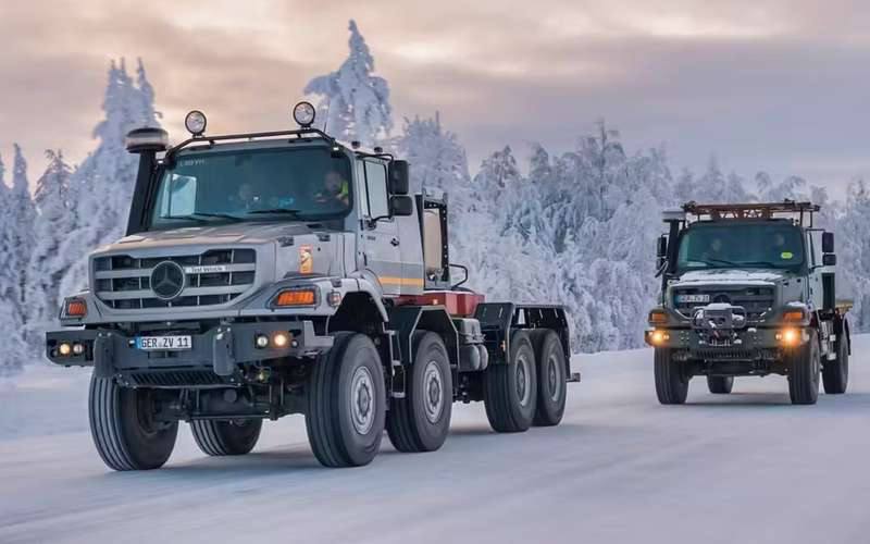 Испытания тяжелых грузовиков Daimler в экстремальных климатических условиях Финляндии