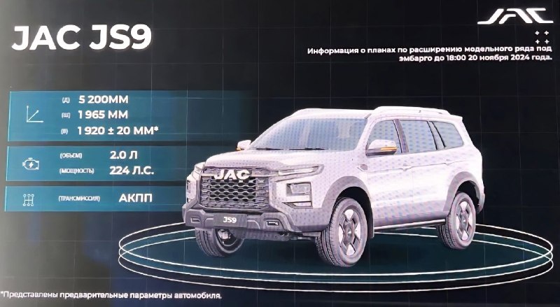 JAC JS9: подготовка к российскому дебюту рамного внедорожника