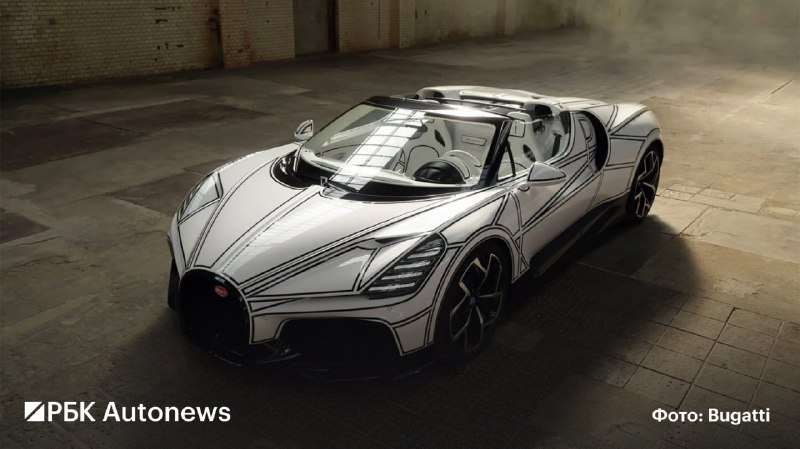 Bugatti представила родстер W16 Mistral Blanc Éternel с фарфоровыми элементами