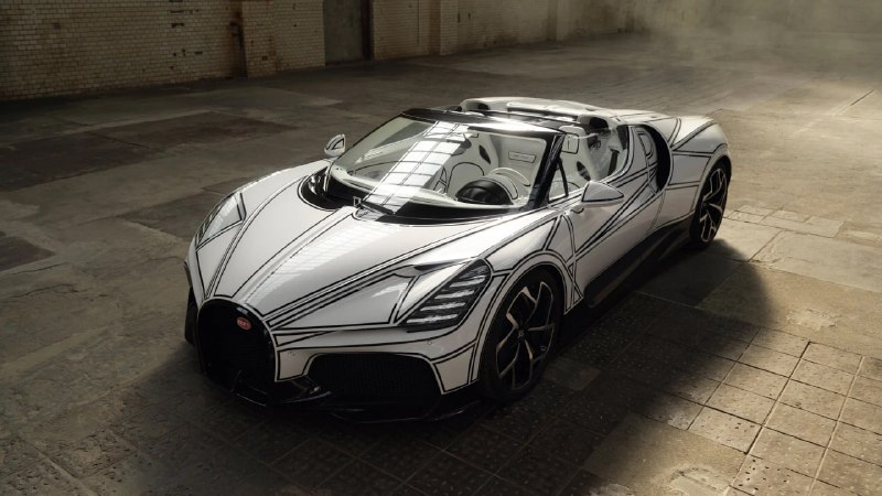 Bugatti W16 Mistral Blanc Eternel: гиперкар в стиле карандашного наброска и фарфора Bugatti W16 Mistral Blanc Eternel: гиперкар в стиле карандашного наброска и фарфора