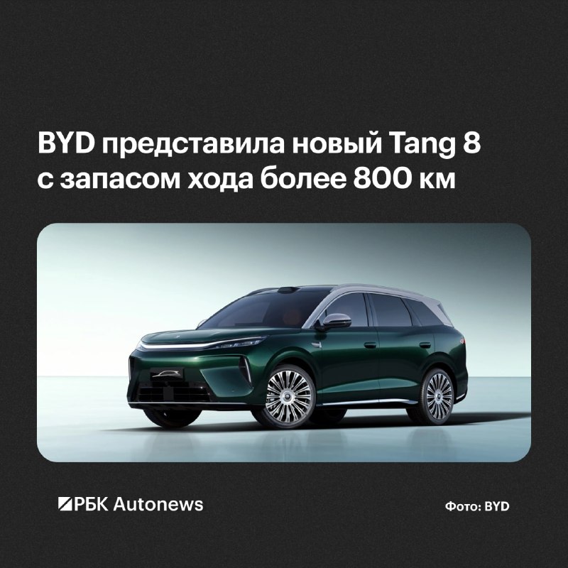 BYD представила серийный электрокроссовер Tang 8 с запасом хода более 800 км BYD представила серийный электрокроссовер Tang 8 с запасом хода более 800 км