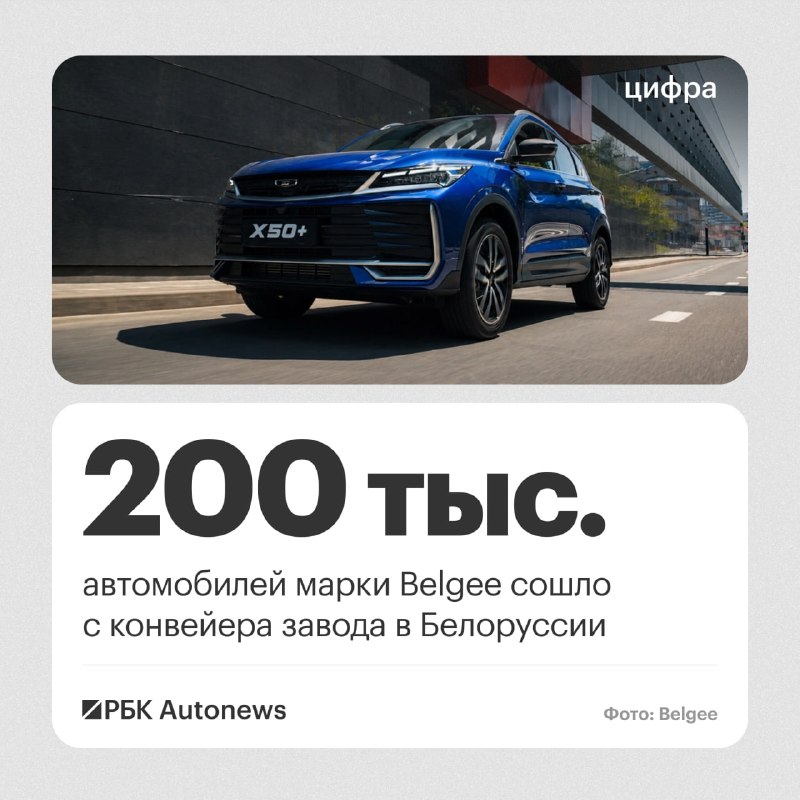Завод «Белджи» выпустил 200-тысячный автомобиль — юбилейным стал кроссовер Belgee X50+ Завод «Белджи» выпустил 200-тысячный автомобиль — юбилейным стал кроссовер Belgee X50+