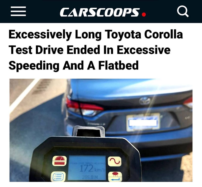 Тест-драйв Toyota Corolla закончился штрафстоянкой Тест-драйв Toyota Corolla закончился штрафстоянкой