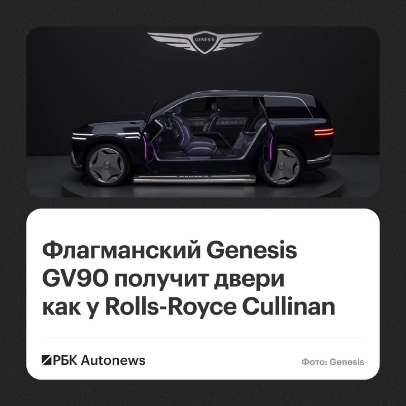 Genesis представит флагманский электрический внедорожник GV90 с распашными дверями Genesis представит флагманский электрический внедорожник GV90 с распашными дверями