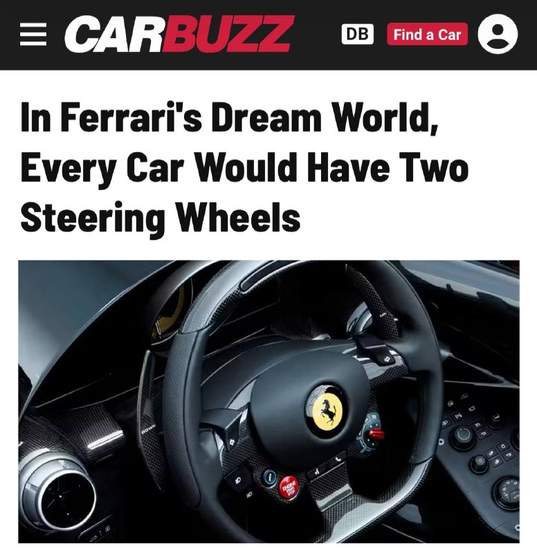 Ferrari запатентовала автомобиль с двумя рулями — пассажир станет вторым пилотом Ferrari запатентовала автомобиль с двумя рулями — пассажир станет вторым пилотом
