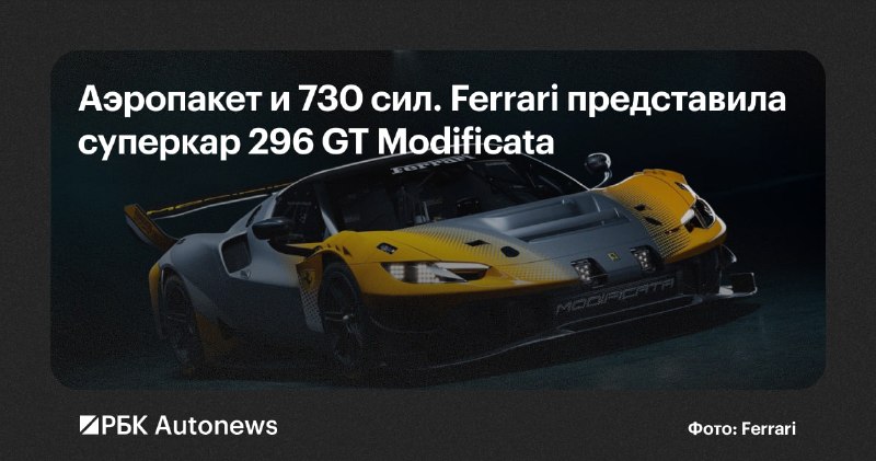 Ferrari рассекретила новый суперкар 296 GT Modificata Ferrari рассекретила новый суперкар 296 GT Modificata