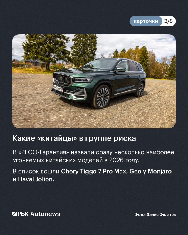 Страховщики зафиксировали снижение угонов авто в 2026 году: какие марки в зоне риска Страховщики зафиксировали снижение угонов авто в 2026 году: какие марки в зоне риска