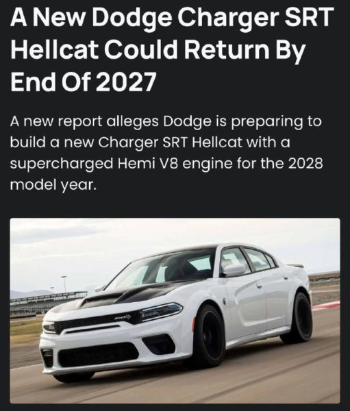 Dodge Charger Hellcat возвращается: новый V8, задний привод и два кузова