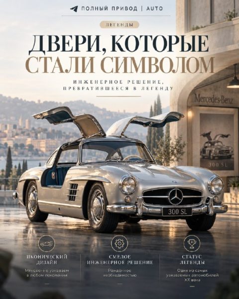 Почему у Mercedes-Benz 300 SL двери «крылья чайки»: не красота, а необходимость