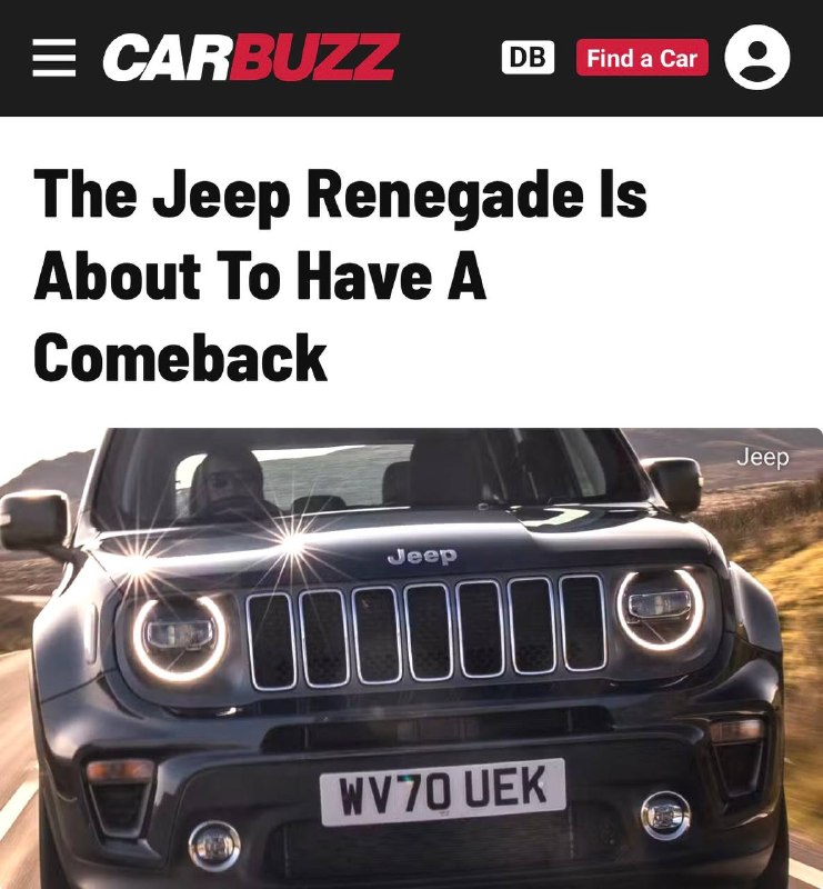 Jeep вернёт Renegade в Европу до 2030 года