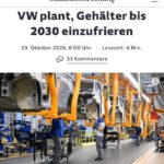 Volkswagen заморозит зарплаты до 2030 года