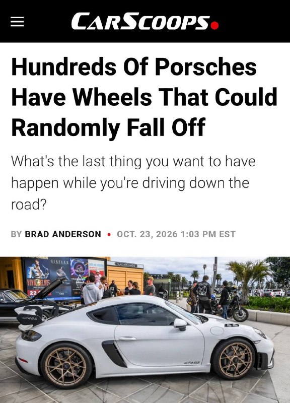 Porsche отзывает 548 автомобилей в США из-за риска отрыва колеса